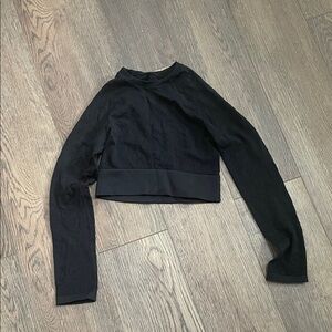 Prozis Black Cropped Long-Sleeve Crew Top